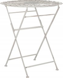 Beliani Stół ogrodowy Metal Biały STIFFE