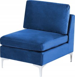 Beliani Moduł 1-osobowy welurowy niebieski EVJA