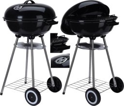 BBQ GRILL OGRODOWY KULISTY REX STALOWY ŚR.46CM