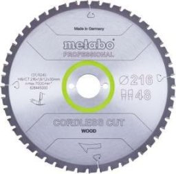 MBG - PIOTR KIŹLIŃSKI METABO PIŁA TARCZOWA HW/CT 216x30x48z    CORDLESS CUT WOOD PROFESSIONAL