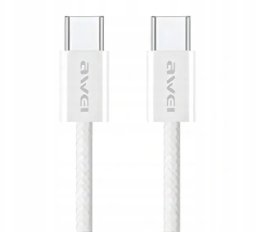 Kabel USB Awei USB-C - USB-C 1 m Biały