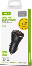 Ładowarka Kaku D-Fruit car charger USB-A + USB-C 60W (DF103)