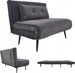 kontrast Sofa na nóżkach kanapa rozkładana Evita 139x76 Szary 100x80x81/100x197x31 ciemnoszara