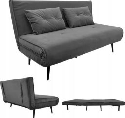 kontrast Sofa na nóżkach kanapa rozkładana Evita 139x76 ciemnoszara