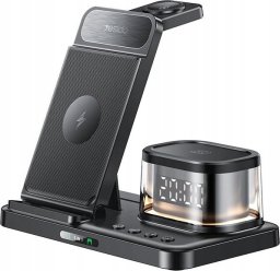 Ładowarka Yesido yesido Ład. ind. DS23 20W LED+Zegar 5w1 (do Samsung), BLACK / CZARNY