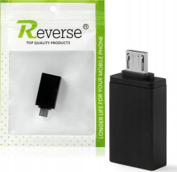 Revers Adapter Przejściówka Złącze USB-A do Micro USB Czarny Transmisja Danych