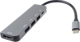 HUB USB PremiumCord Adaptér USB-C na HDMI + USB3.0 + 2x USB2.0 + PD(power delivery)
