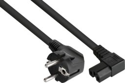 Kabel zasilający Alcasa kabelmeister Złącze ochronne (90° kątowe) - C15 czarne 1,8m