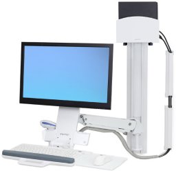 Ergotron Ergotron Sit-Stand Combo System Mit CPU-Halter klein - Befestigungskit (Tastatur-Tablett, CPU Wandhalterung, einstellbarer Monitorarm) - fur LCD-Display / PC-Ausrustung - kleiner CPU-Halter - Aluminium, hochwertiger Kunststoff - weiss - Bildschi