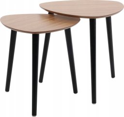 Home Styling Collection Zestaw stolików kawowych z trzema nogami z drewna sosnowego, 2 sztuki