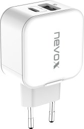 Ładowarka Nevox nevox 20W USB-C PD + USB QC 3.0 Ladegerät weiß