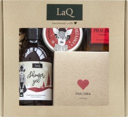 LaQ ZESTAW PRALINKA ŻEL 300ML+MASŁO DO CIAŁA 200ML+MUS 100ML + ŚWIECA 150ML