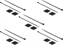 Organizer Delock Delock mounting base 25 x 25 mm with cable ties L 300 x W 4.8 mm black