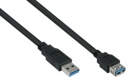 Kabel USB Alcasa USB-A - USB-A 3 m Czarny (UK30P-ASA-030S)
