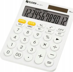Kalkulator Eleven ELEVEN Kalkulator biurowy w kolorze białym, okrągłe białe przyciski, RK2311WH