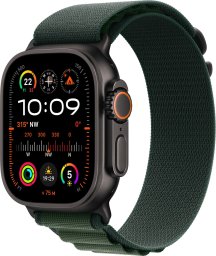 Smartwatch Apple Apple Watch Ultra 2 GPS + Cellular 49mm Black Titanium Case with Dark Green Alpine Loop - Medium