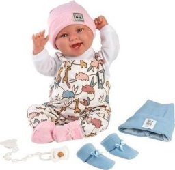 Llorens Llorens 18481 Lalka bobas 44 cm Tala/Talo czapki + skarpetki w dwóch kolorach