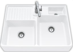 Zlewozmywak Villeroy & Boch Villeroy & Boch biały (alpejski) - 6323 91 Zlew ceramiczny R1, korek manualny