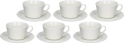 NPC Polska Biała porcelana Zestaw 6 filiżanek do herbaty ze spodkiem 180 ml