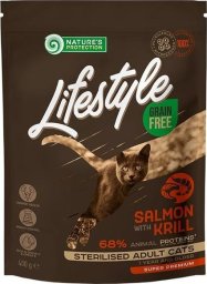  Nature’s Protection Nature's Protection Lifestyle Grain Free Łosoś with krill Sterilised Adult Cat 400g