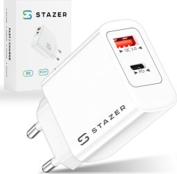 Ładowarka Stazer STAZER Ładowarka sieciowa QC + PD USB-C 20W