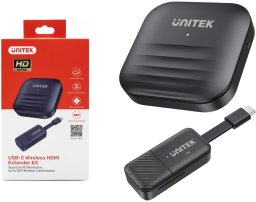 System przekazu sygnału AV Unitek Bezprzewodowy nadajnik HDMI zasięg do 50m, czarny (V1184A01)