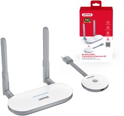 System przekazu sygnału AV Unitek Bezprzewodowy nadajnik i odbiornik HDMI zasięg do 50m, biały