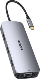 HUB USB Mokin HUB 8 w 1 MOKiN USB-C VGA+2xHDMI (srebrny)