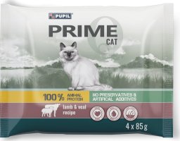 PUPIL Prime Karma mokra dla kota PUPIL Prime bogata w jagnięcinę z indykiem + cielęcinę z królikiem 4 x 85 g