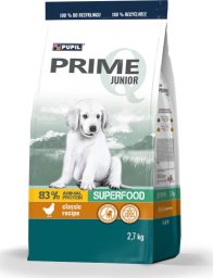 PUPIL Prime Karma sucha dla psa PUPIL Prime JUNIOR bogata w kurczaka z ryżem 4 x 2,7 kg