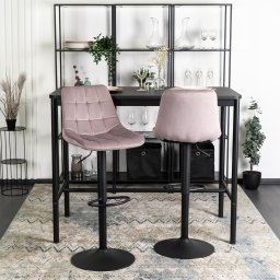 Mebel Elite Krzesło Barowe Tapicerowane Hoker ARCOS 2 Różowe Welurowe Nowoczesne Glamour