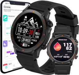 Smartwatch Wenom Smartwatch Zegarek smart watch Menu Polskie Amoled Ciśnienie Tętno Sport