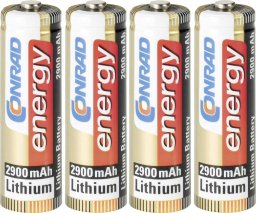 Conrad Conrad FR6, AA, Lithium, 1,5 V, 4 stk, 2900 mAh, -20 - 60 °C