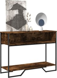 vidaXL Stolik konsolowy, przydymiony dąb, 100x35x74,5 cm