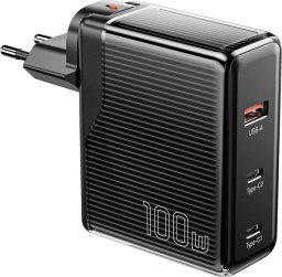 Ładowarka Essager Ładowarka sieciowa, Essager, ECT2CA-ZXB01-Z, GaN, USB-A, USB-C 100W (czarna)