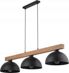 Lampa wisząca TKKRYWULT Tk Lighting Oslo 4710 lampa wisząca zwis 3x15W E27 czarna/drewniana