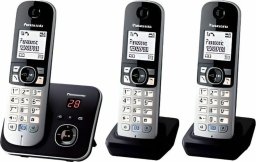 Telefon stacjonarny Panasonic Telefon Bezprzewodowy Panasonic KX-TG6823 Biały Czarny Czarny/Srebrzysty
