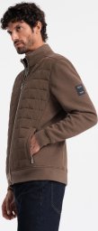 Kurtka męska Ombre Lekka rozpinana męska kurtka z pikowanym przodem  brązowa V3 OM-JANP-0193 M