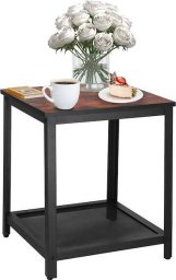 Springos Stolik kawowy, kwadratowy z półką 45x45x55 cm loft czarno-brązowy UNIWERSALNY