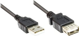 Kabel USB Alcasa USB-A - USB-A 0.3 m Czarny (2511-OF03S)