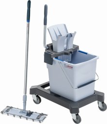Mop Vileda Zestaw UltraSpeed Pro Single Bucket 25l + Kij aluminiowy niebieski