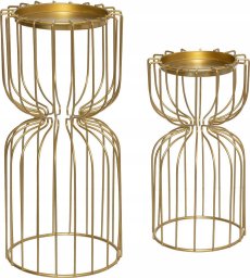 Atmosphera Zestaw metalowych świeczników na tealight, złote