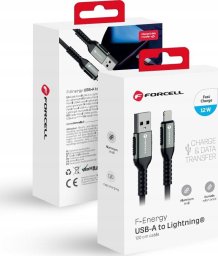 Kabel USB ForCell USB-A - Lightning 1.2 m Czarny