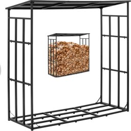 Hillvert Stojak na drewno opałowe zewnętrzny zadaszony 190 x 76 x 186 cm