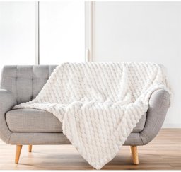 Douceur d`Interieur Pikowany koc z pluszowego materiału, FROSTY