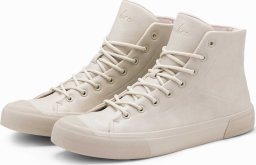 Ombre Wysokie męskie buty trampki z gumowym noskiem kremowe V1 OM-FOSH-0138 46