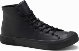 Ombre Wysokie buty trampki męskie z gumowym noskiem czarne V6 OM-FOSH-0138 46