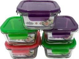 Peterhof ZESTAW 5 SZKLANYCH POJEMNIKÓW 400ml DO ŻYWNOŚCI PETERHOF