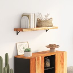vidaXL vidaXL Półka ścienna, 80x20x2,5 cm, drewno akacjowe, naturalna krawędź