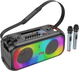 Głośnik Hoco HOCO głośnik bluetooth + 2 x bezprzewodowe mikrofony BS54 czarny